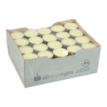 Product Night Lights Tealights Nightlights Yellow Aluminium Burning Time 8 Hours 60 Pcs