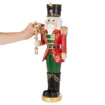 Product NUTCRACKER FIGURE 59CM, POLYRESIN, RED, GREEN, GOLD – CHRISTMAS DECORATION FOR INDOORS
