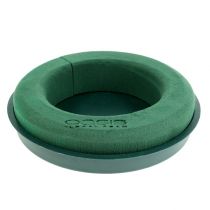 Floral foam ring with bowl green Ø30cm H4.5cm 2 pcs