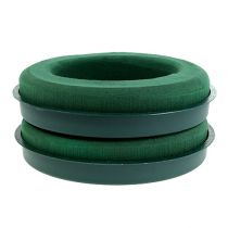 Product Floral foam ring with bowl green Ø30cm H4.5cm 2 pcs