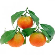 Decorative fruits, oranges with leaves, artificial fruits H9cm Ø6.5cm 4pcs