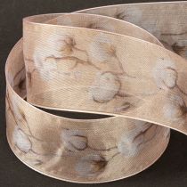 Product Organza ribbon cotton flowers decorative ribbon pink 40mm 15m