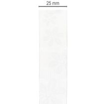 Product Organza ribbon, floral, gift ribbon, green, 25mm, 18m