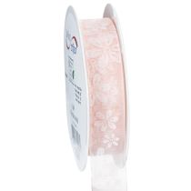 Product Organza ribbon, floral gift ribbon, pink, 25mm, 18m