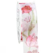 Product Organza Ribbon Chiffon Ribbon Parrot Tulips Red 40mm 18m