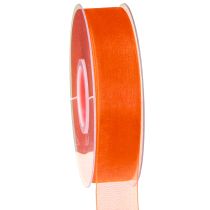 Product Organza ribbon gift ribbon orange ribbon selvedge 25mm 50m