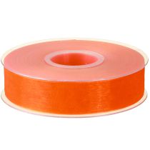 Product Organza ribbon gift ribbon orange ribbon selvedge 25mm 50m