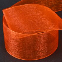 Product Organza ribbon gift ribbon orange ribbon selvedge 40mm 50m