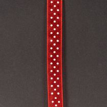 Product Ribbon with polka dot pattern for versatile seasonal gift wrapping, 1.5cm wide, 20m long