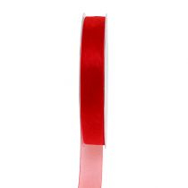 Organza ribbon with selvedge 1.5cm 50m red