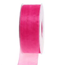 Product Organza ribbon gift ribbon pink ribbon selvedge 40mm 50m