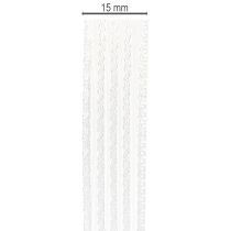 Product Organza ribbon with stripes, gift ribbon, white, 15mm, 20m