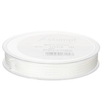Product Organza ribbon with stripes, gift ribbon, white, 15mm, 20m