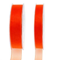 Product Organza ribbon gift ribbon Orange ribbon selvedge 50m