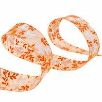 Product Organza ribbon butterflies 25mm Orange deco ribbon gift ribbon 20m