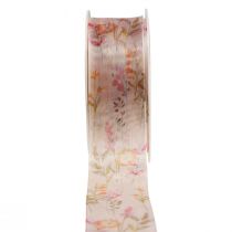 Product Organza ribbon chiffon ribbon flowers orange pink 40mm 15m