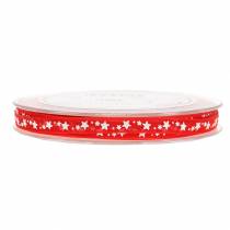 Product Organza ribbon with star red 6mm 20m