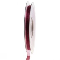 Organza ribbon Bordeaux nylon ribbon 6mm 50m