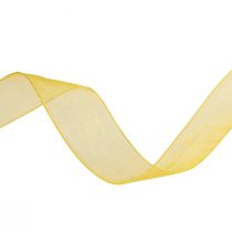 Product Organza ribbon gift ribbon yellow ribbon selvedge 15mm 50m