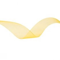 Product Organza ribbon gift ribbon yellow ribbon selvedge 25mm 50m