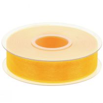 Product Organza ribbon gift ribbon yellow ribbon selvedge 25mm 50m