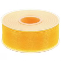 Product Organza ribbon gift ribbon yellow ribbon selvedge 40mm 50m