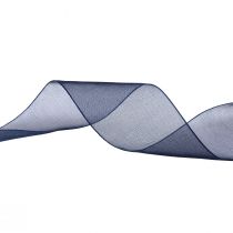 Product Organza ribbon gift ribbon dark blue ribbon blue selvedge 40mm 50m
