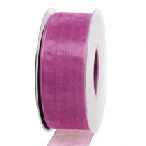 Product Organza ribbon eggplant 40mm 50