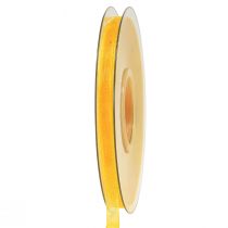 Product Organza ribbon gift ribbon yellow ribbon selvedge 6mm 50m