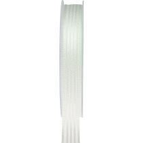 Product Organza ribbon with stripes gift ribbon white 15mm 20m