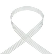 Organza ribbon with stripes gift ribbon white 15mm 20m