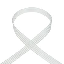 Product Organza ribbon with stripes gift ribbon white 15mm 20m