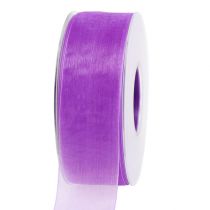 Product Organza ribbon with selvedge 4cm 50m purple