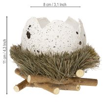 Product Easter decoration egg in a nest, decorative bird's nest, natural colors, Ø9cm H11cm, 4 pieces