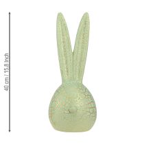 Product Easter decoration rabbit head mint green gold craquelure 16.5x16x40cm