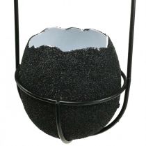 Product Easter decoration for hanging, eggshell for planting, spring decoration black/white H24cm 4 pcs