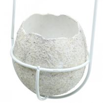 Product Easter decoration for hanging, eggshell for planting, spring decoration black/white H24cm 4 pcs