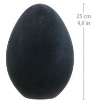 Product Easter egg plastic decoration egg black flocked 25cm