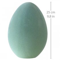 Product Easter egg plastic grey-green deco egg green flocked 25cm