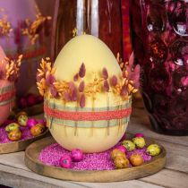 Product Easter egg decoration egg plastic light yellow flocked 25cm