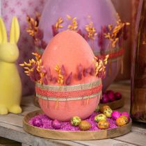 Product Easter egg decoration egg orange apricot plastic flocked 20cm