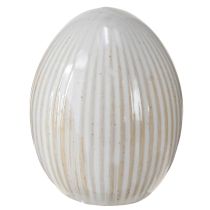 Product Easter Eggs Ceramic Decorative Egg with Grooves White Grey 5×6cm 6pcs