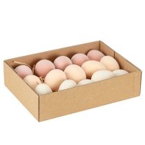 Product Easter Eggs Small Flocked Peach Brown White H4cm 15 Pcs