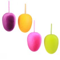 Product Easter Eggs for Hanging Flocked 4 Colors 9.5 cm 8 Pcs