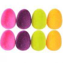 Product Easter Eggs for Hanging Flocked 4 Colors 9.5 cm 8 Pcs