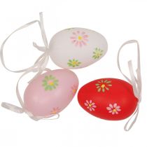 Product Easter eggs to hang up with flowers Easter decoration 6cm 12pcs