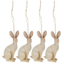 Product Easter bunny figure for hanging Easter decoration polyresin H9.5cm 4pcs