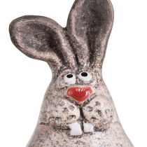 Product Easter Bunny Ceramic Funny Decoration Rabbit Brown H7cm 6 Pcs