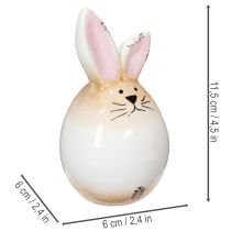 Product Easter Bunny Ceramic White Egg Decorative Figurine Rabbit Ø6cm H11.5cm