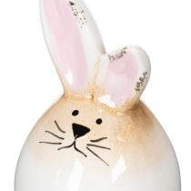 Product Easter Bunny Ceramic White Egg Decorative Figurine Rabbit Ø6cm H11.5cm